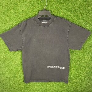 BORNTODIE Skeleton Praying Graphic T Shirt Black‎ Size Medium Wash Streetwear